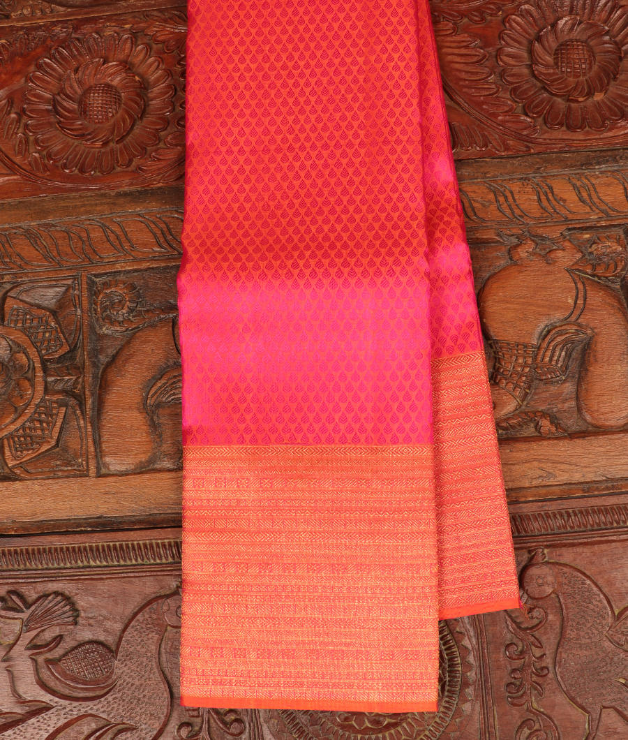 Pinkish Orange Handwoven Kanjivaram Silk Saree T302430-image