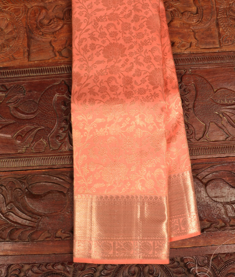 Peach Handwoven Kanjivaram Silk Saree T296239-image