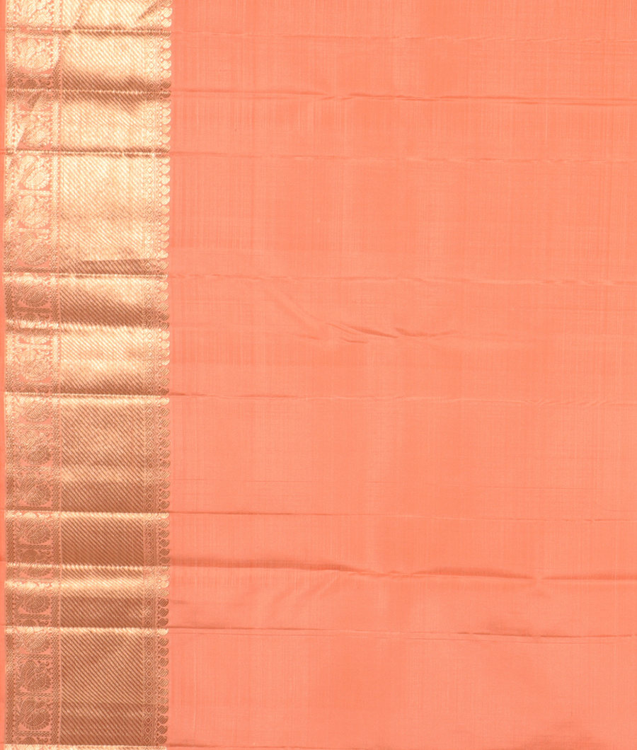 Peach Handwoven Kanjivaram Silk Saree T2962393