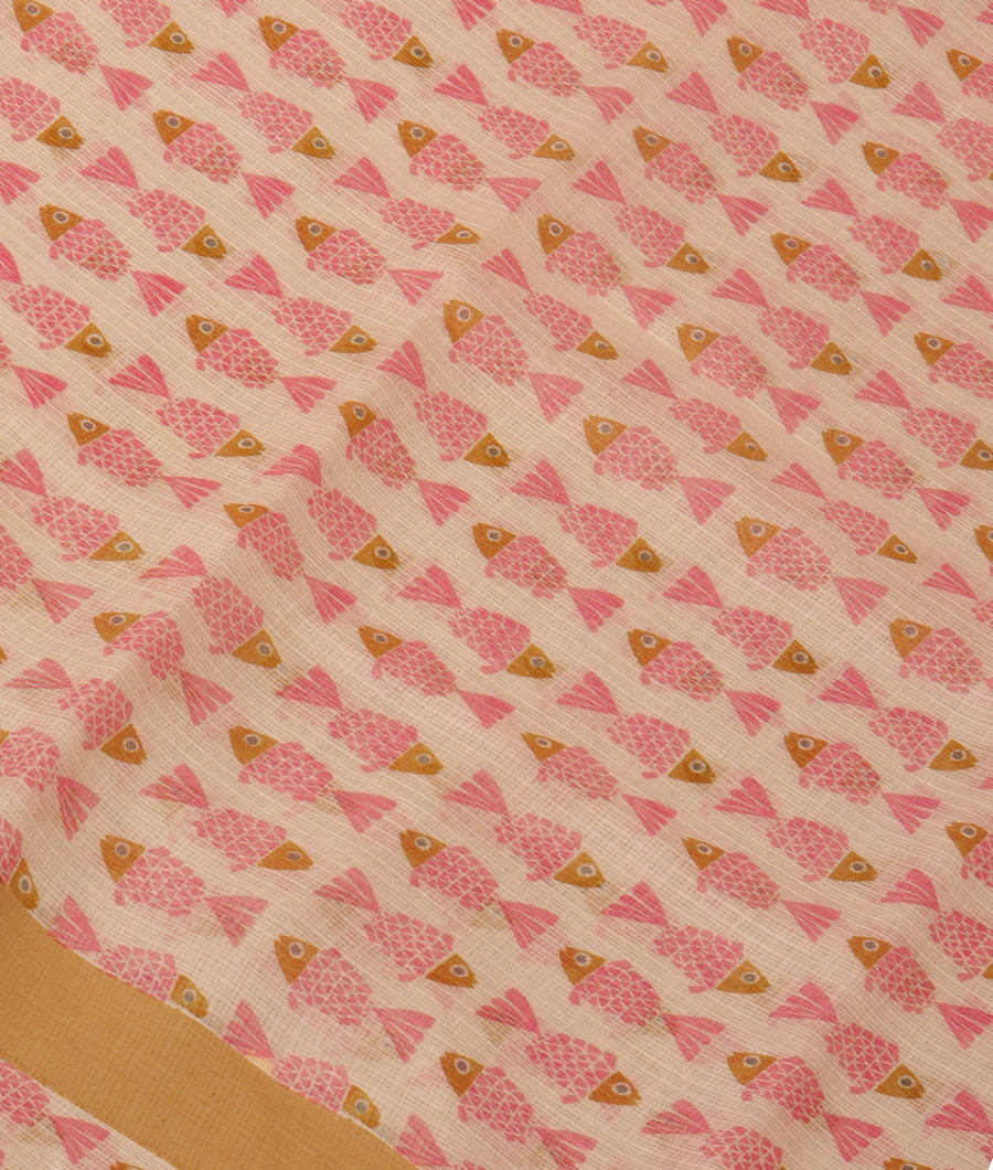 White Kota Cotton Saree T308505-image