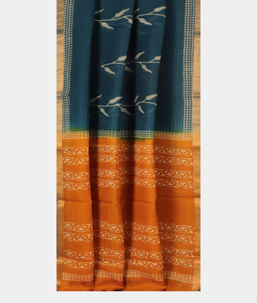 Blue Kota Cotton Saree T3035572