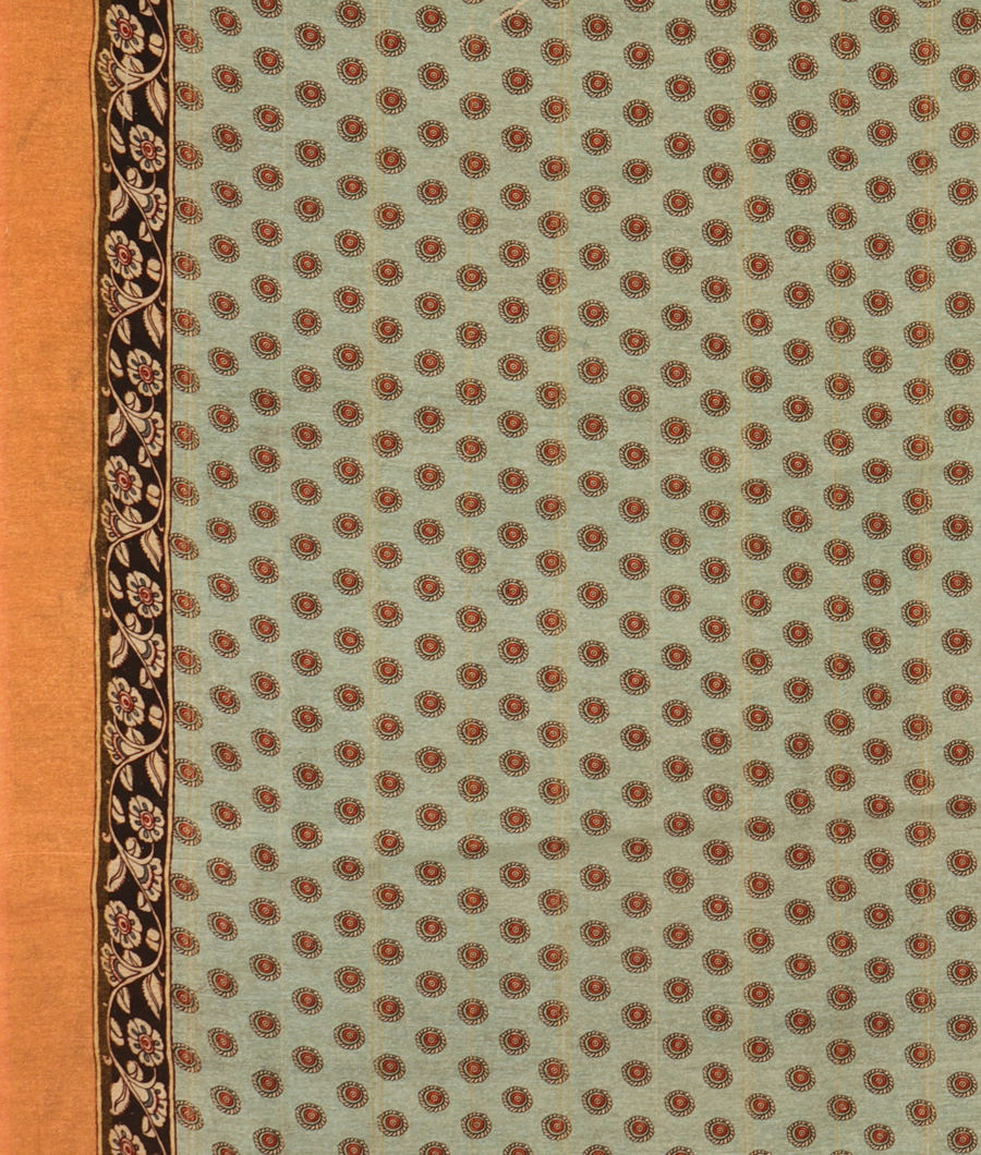 Grey Tussar Printed Saree T2994923