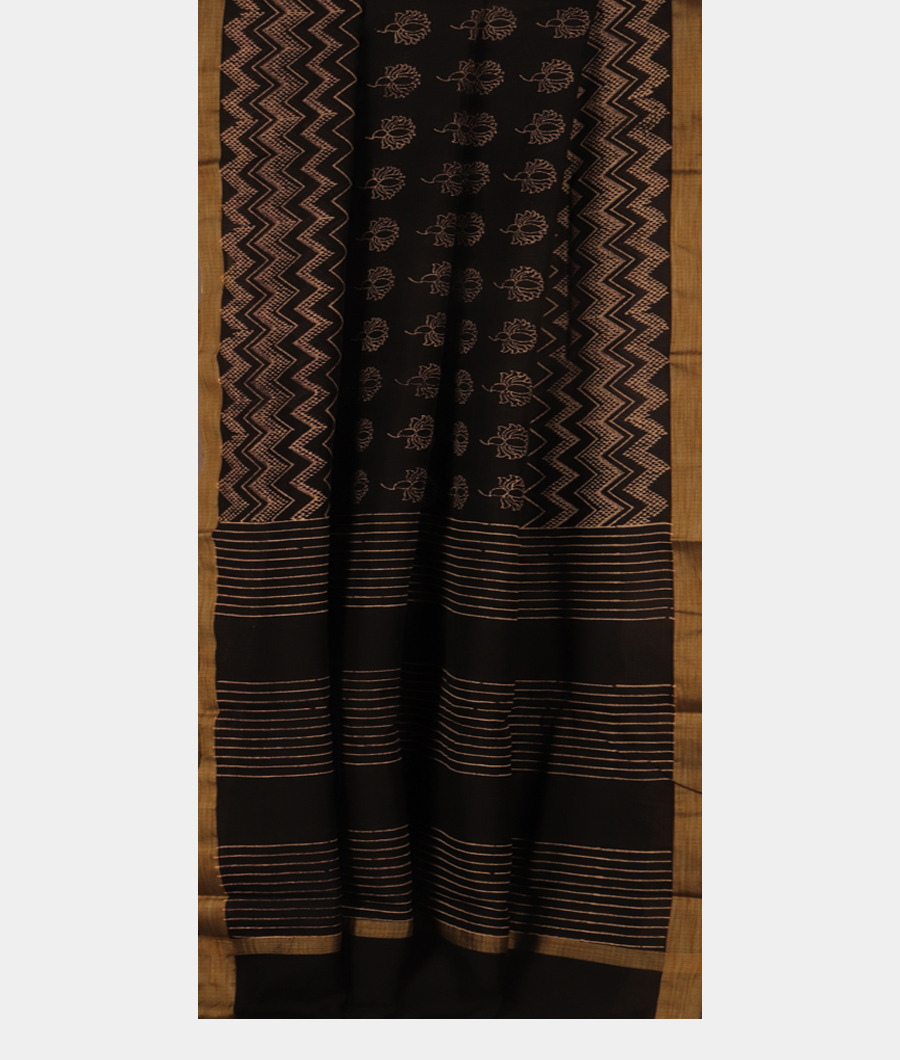 Black Kota Cotton Saree T3035732