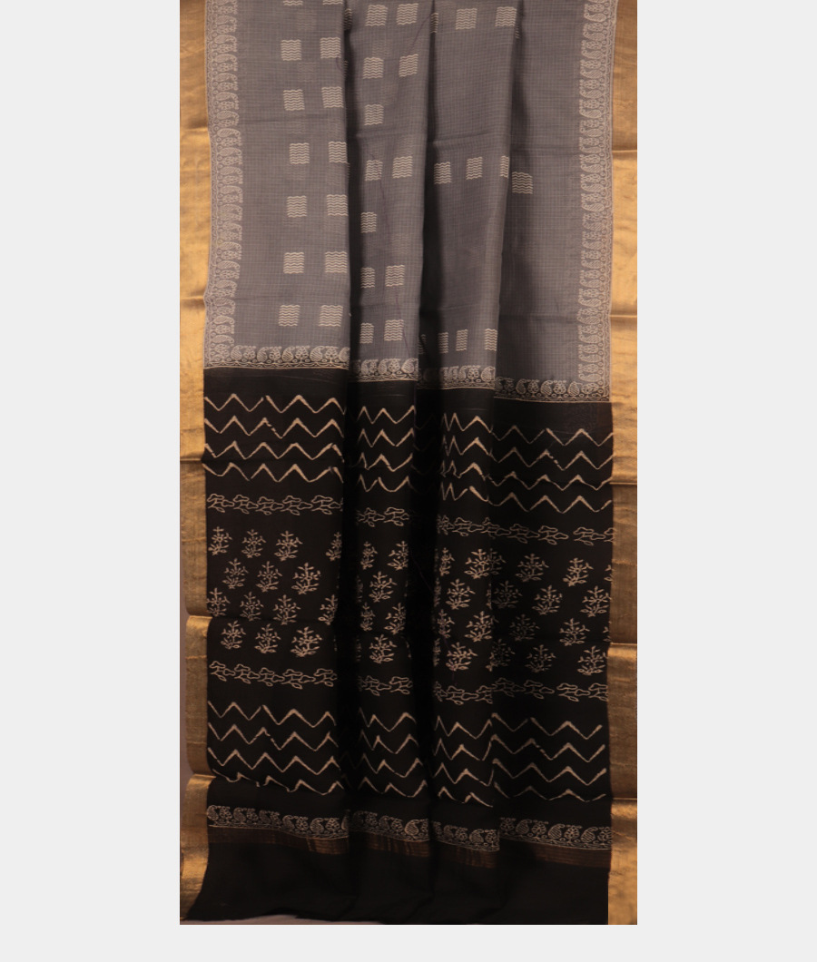 Grey Kota Cotton Saree T2861622