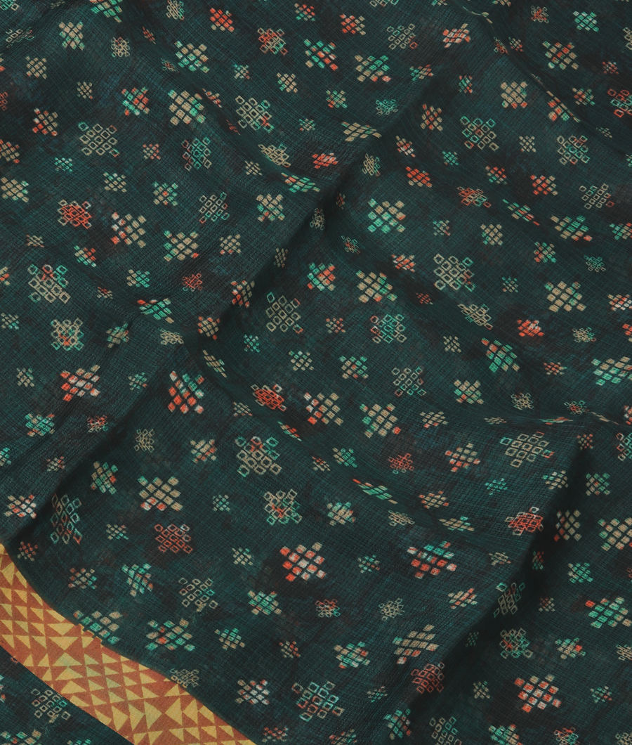 Teal Blue Kota Cotton Saree T308539-image