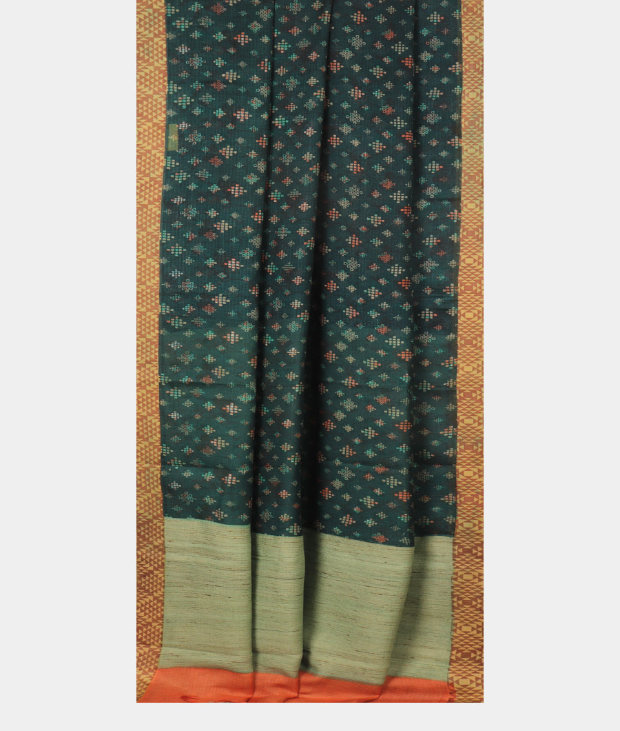 Teal Blue Kota Cotton Saree T3085392