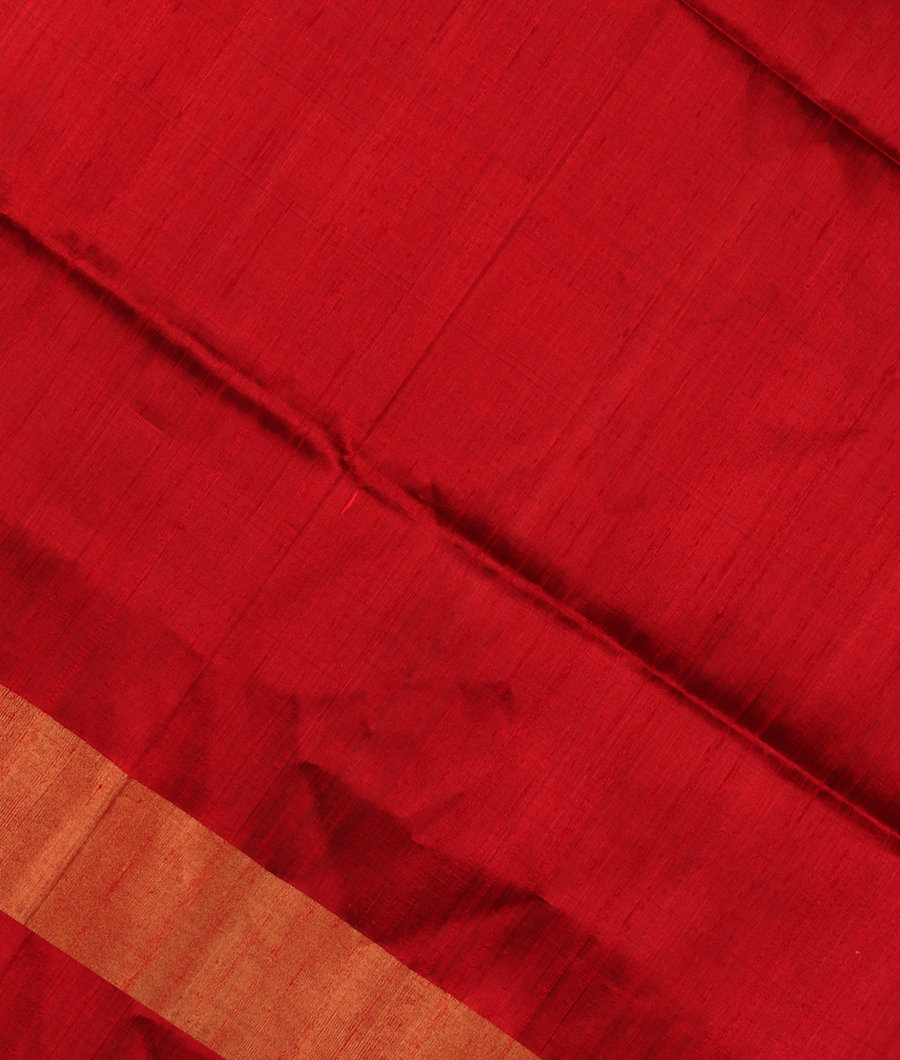 Red Woven Raw Silk Saree T308560-image