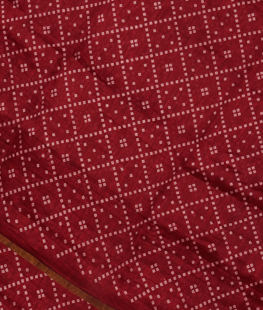 Maroon Linen Printed Saree T303862-image
