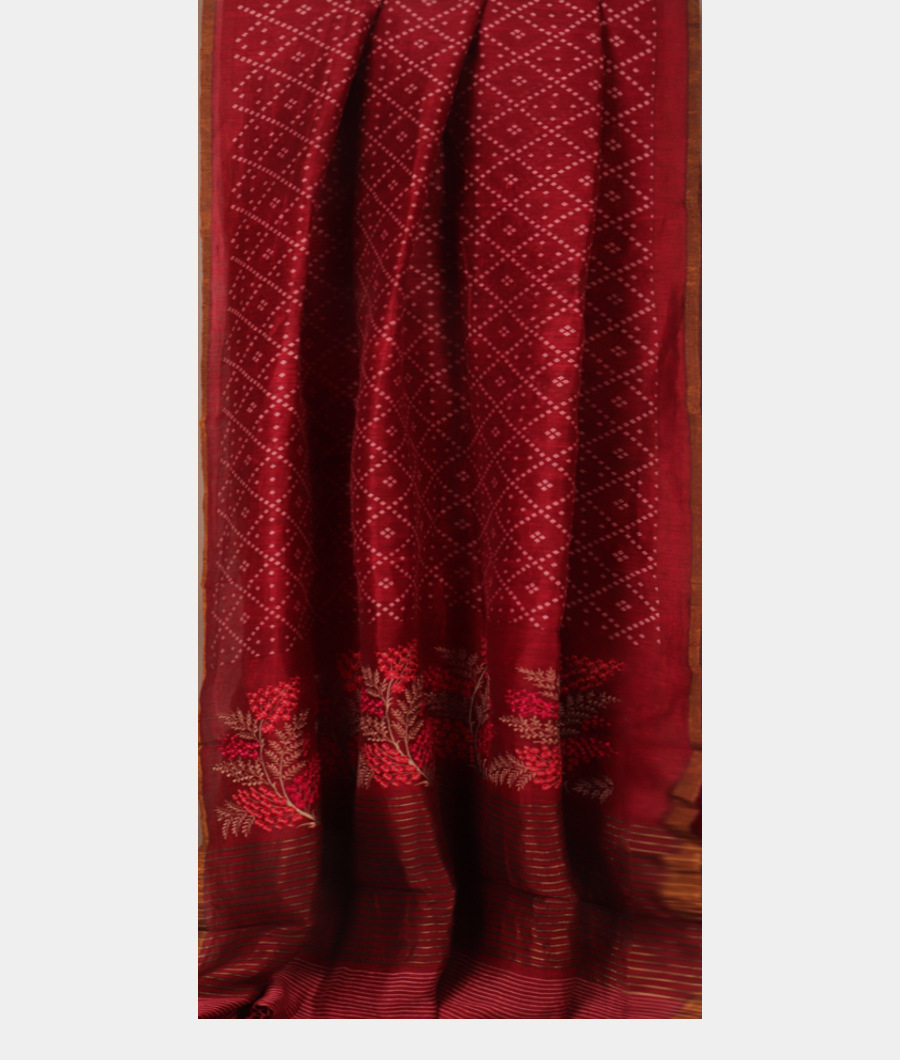 maroon-linen-printed-saree-t303862-t303862-b