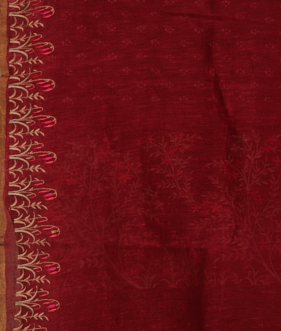 maroon-linen-printed-saree-t303833-t303833-c
