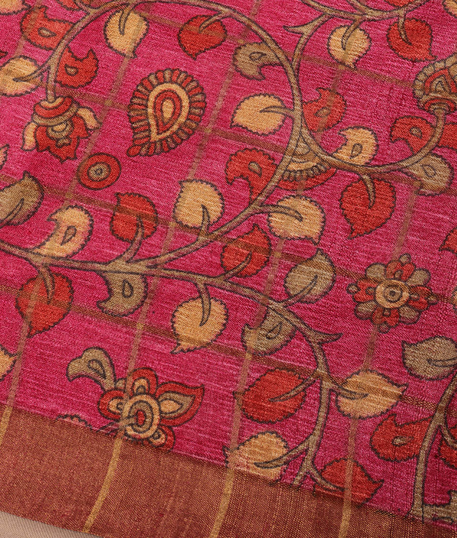 Brown Woven Tussar Saree T3076383