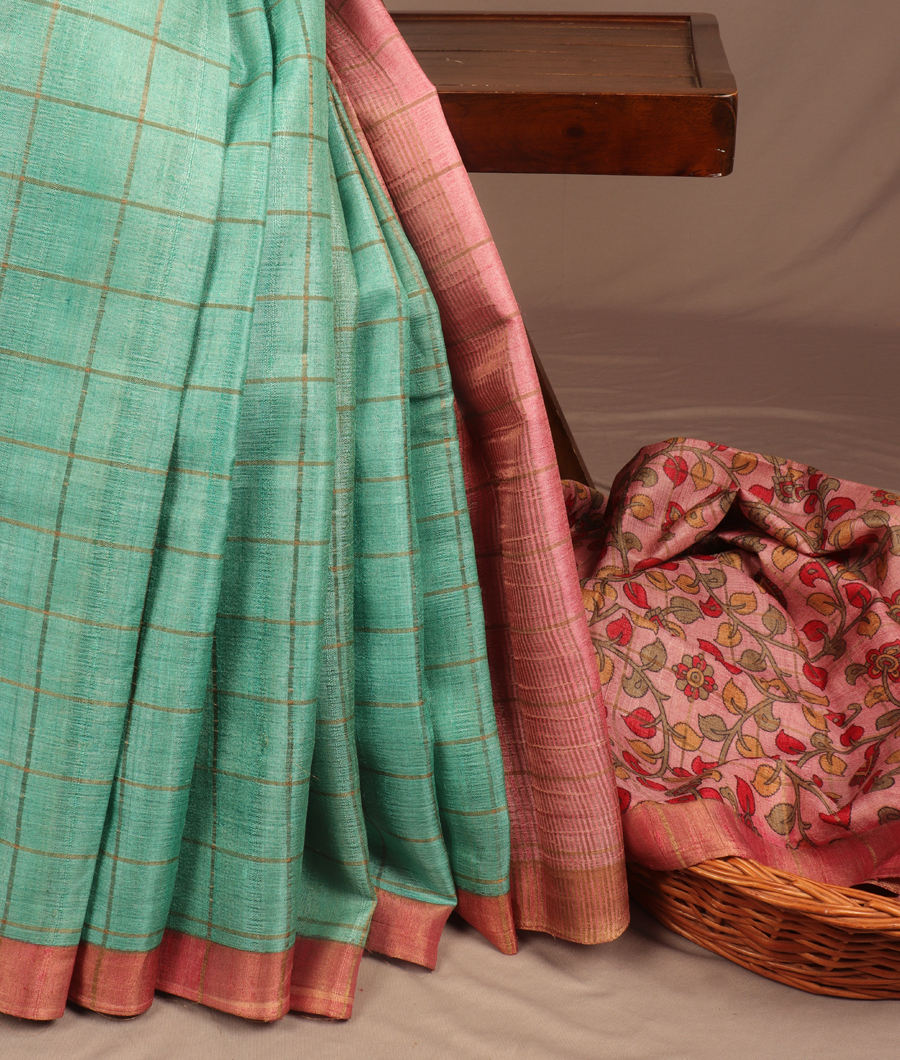 Blue Woven Tussar Saree T307654-image