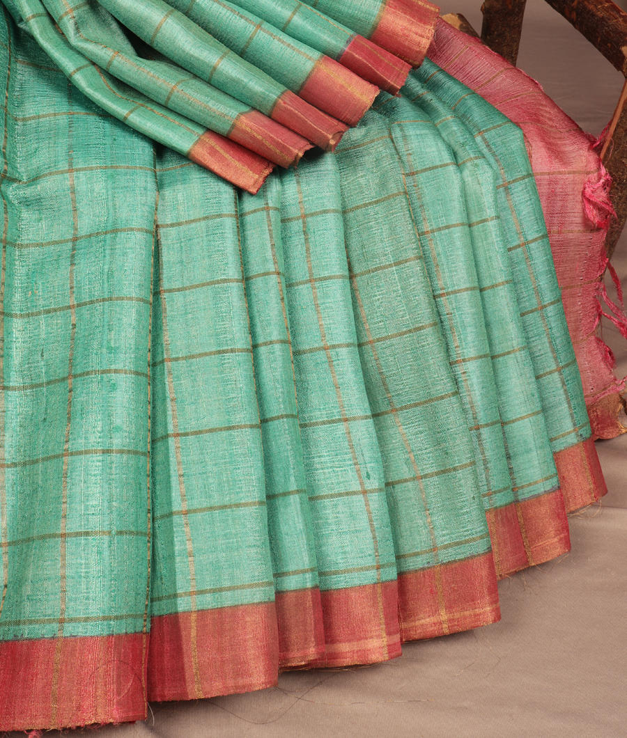 Blue Woven Tussar Saree T3076542