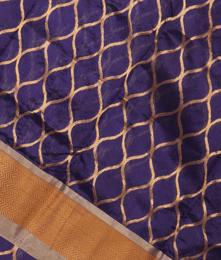 Blue Chanderi Silk Saree T265795-image