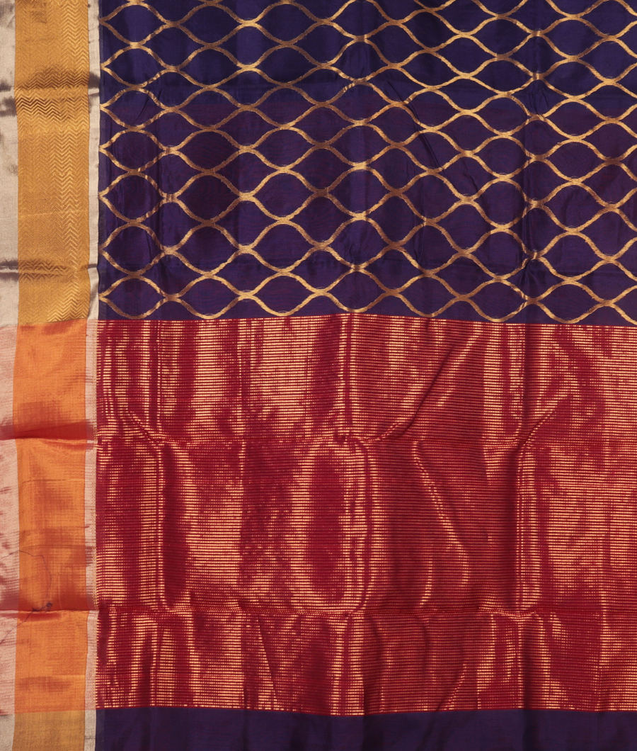 Blue Chanderi Silk Saree T2657954