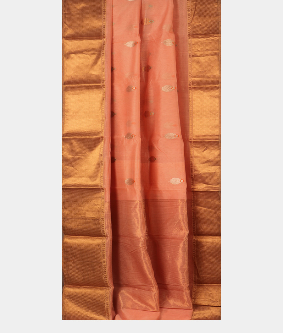 Peach Chanderi Silk Saree T1894812