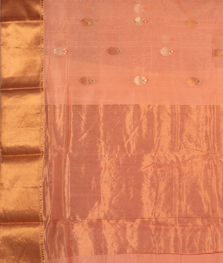 Peach Chanderi Silk Saree T1894814