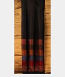 Black Woven Raw Silk Saree T3085512