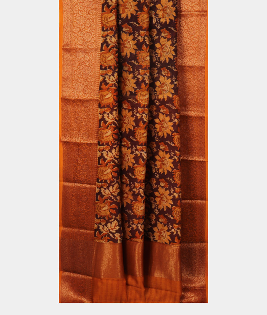Brown Soft Printed Cotton Saree T2998782
