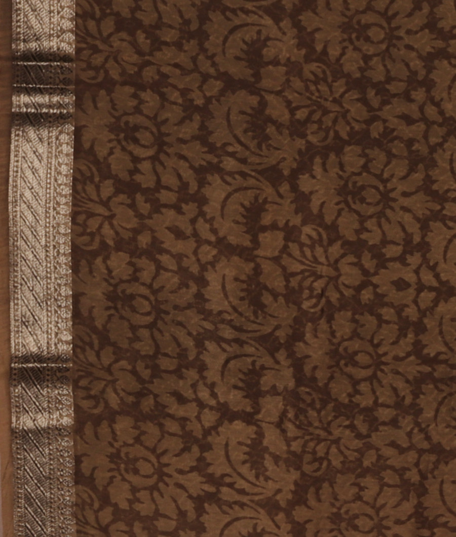 Black Soft Printed Cotton Saree T2997513