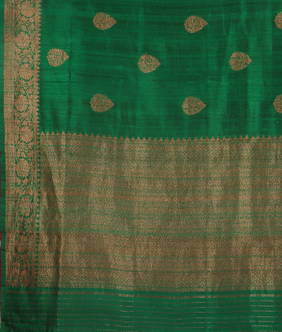 Green Banaras Tussar Saree T2873714