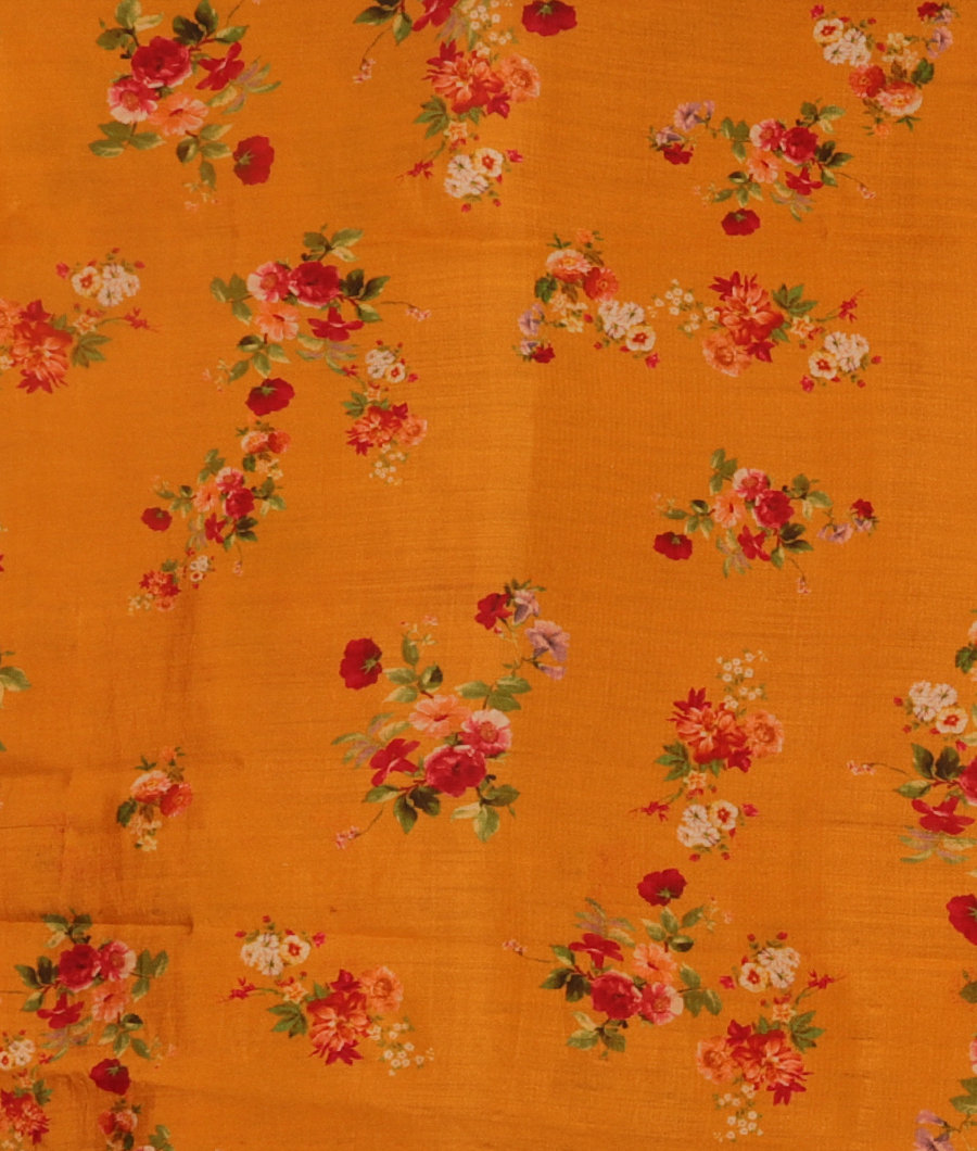 Yellow Kora Organza Printed Saree T3085793