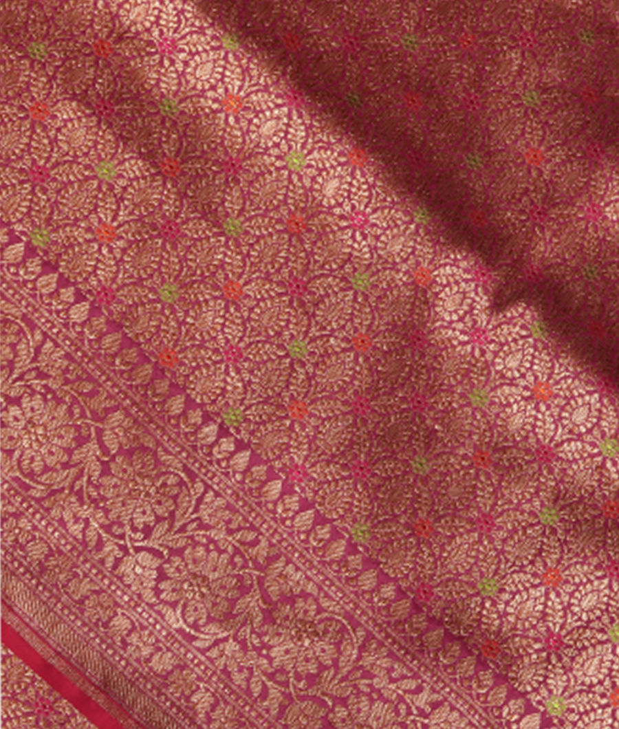 Purple Banaras Silk Saree T265984-image