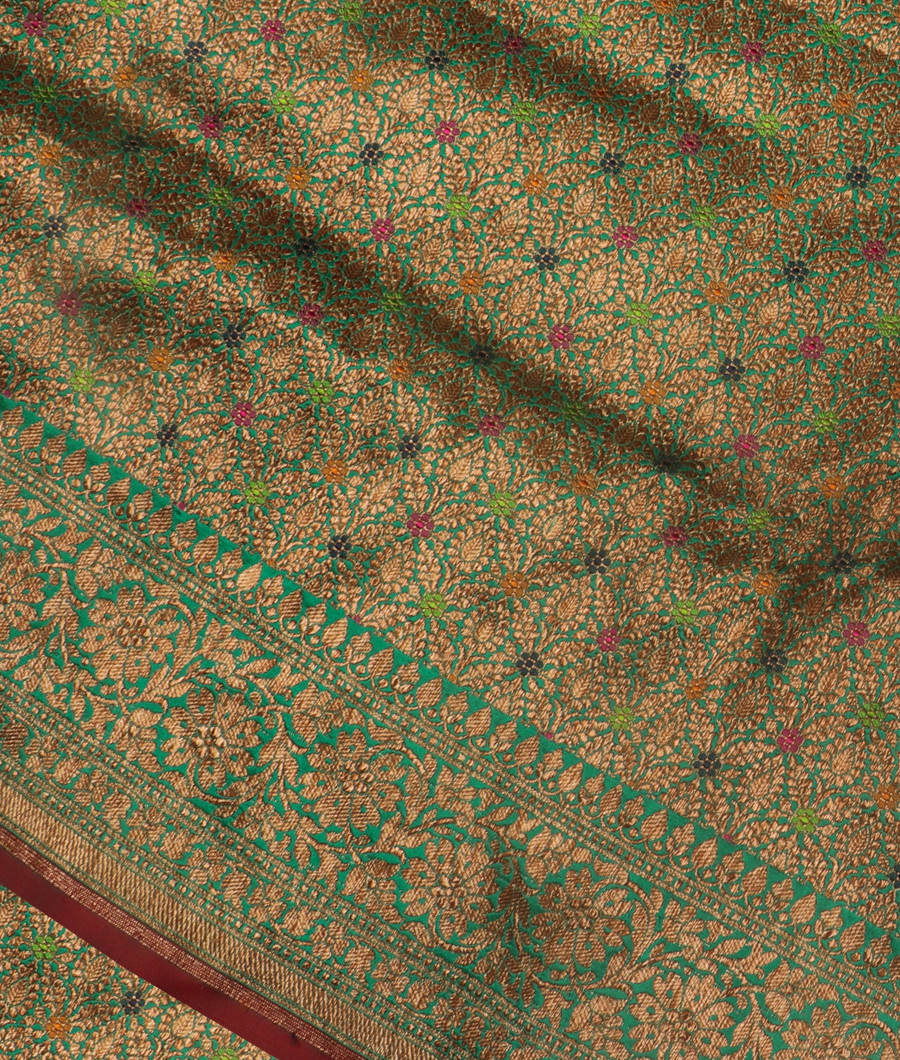 Green Banaras Silk Saree T233826-image