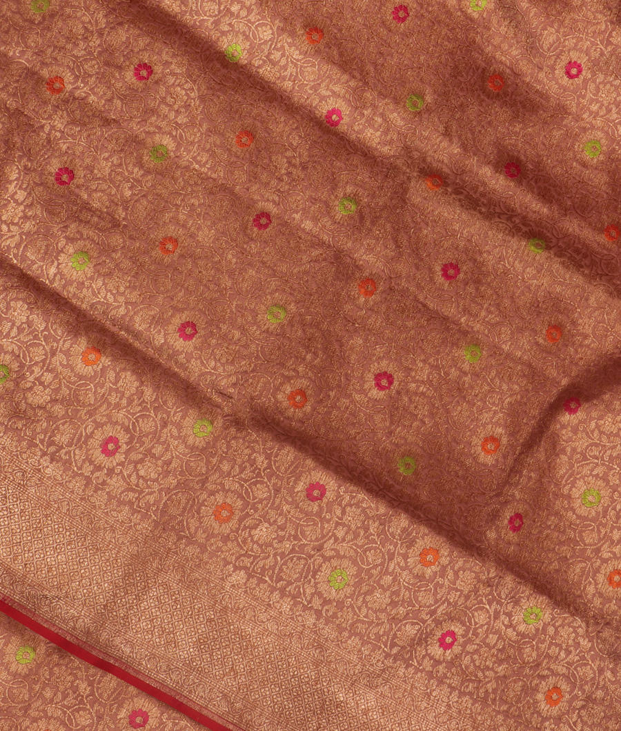 Dusty Pink Banaras Silk Saree T265983-image