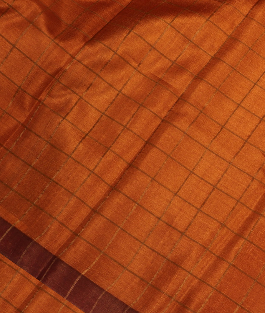 Mustard Yellow Woven Tussar Saree T307621-image