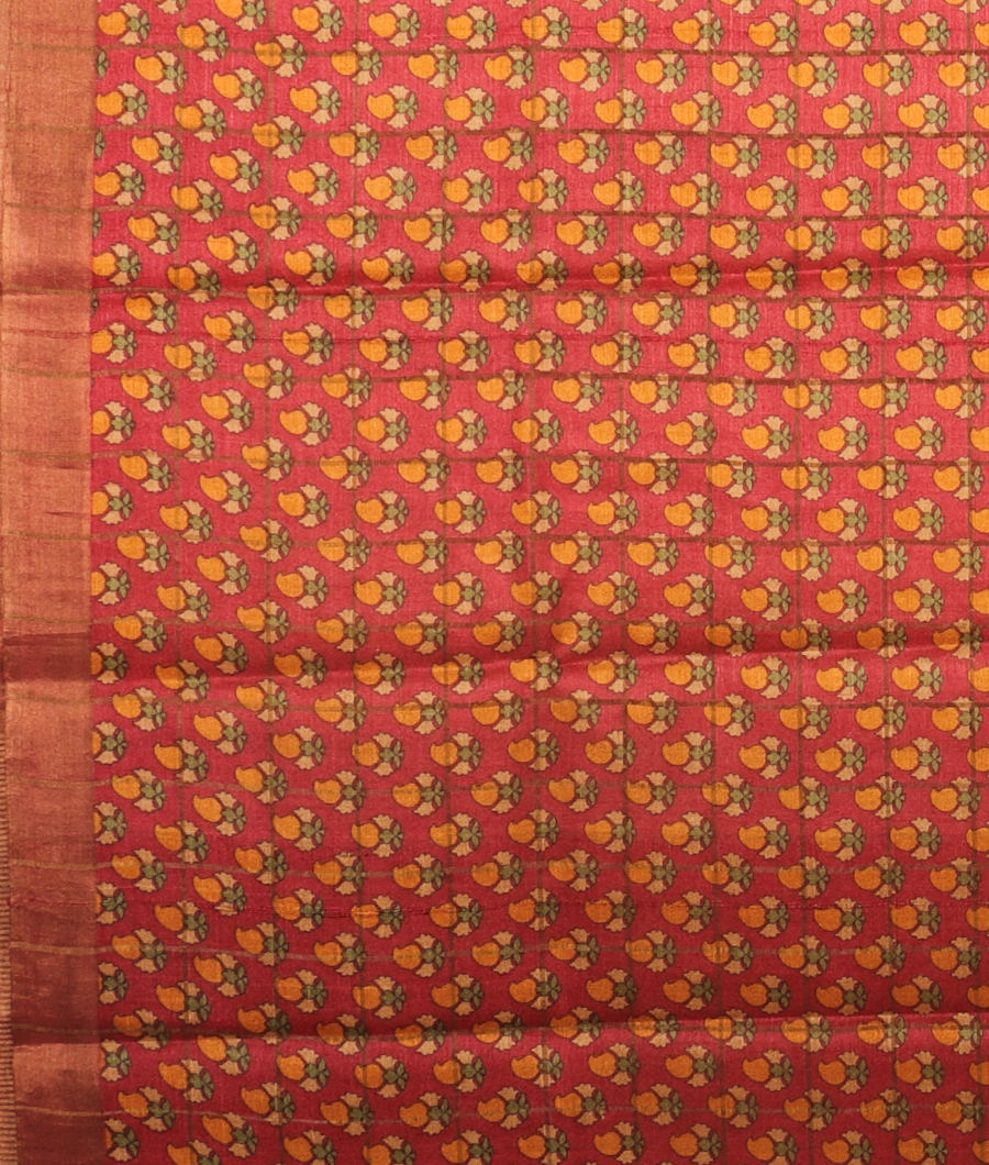 Mustard Yellow Woven Tussar Saree T3076213