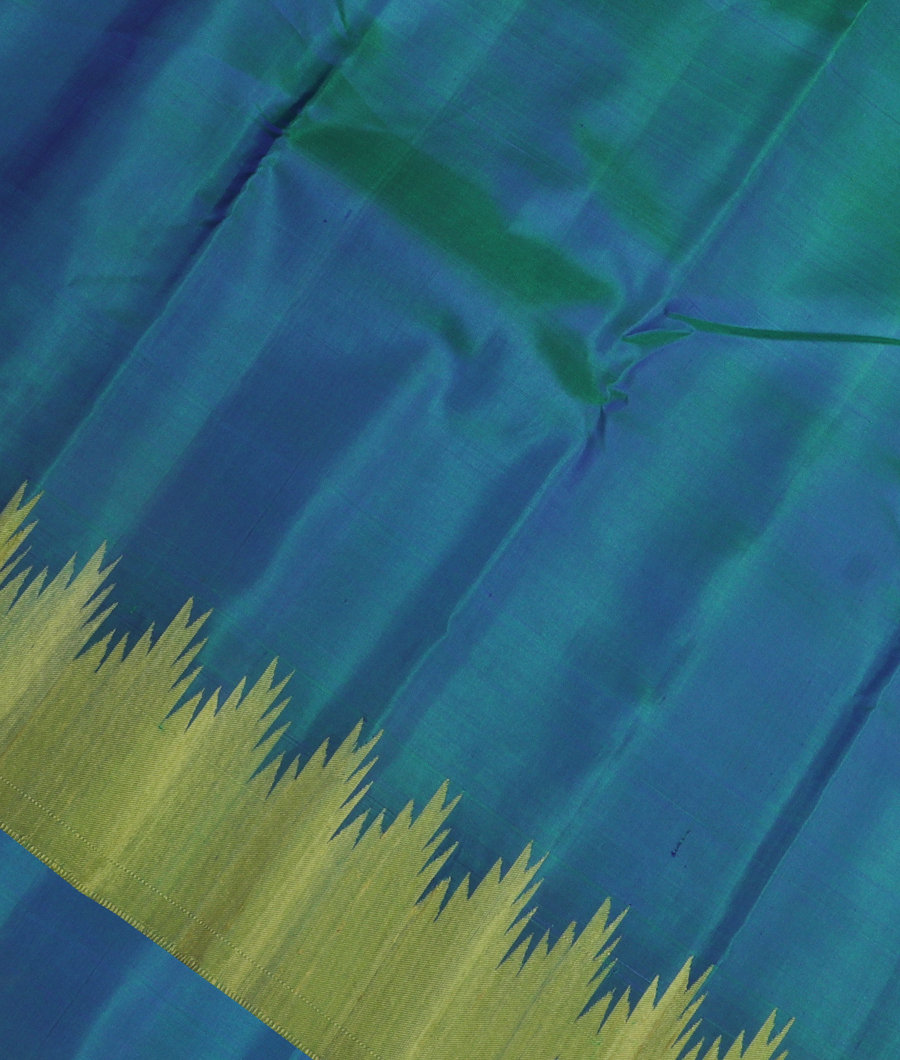 Peacock Blue Handwoven Kanjivaram Silk Saree T304288-image