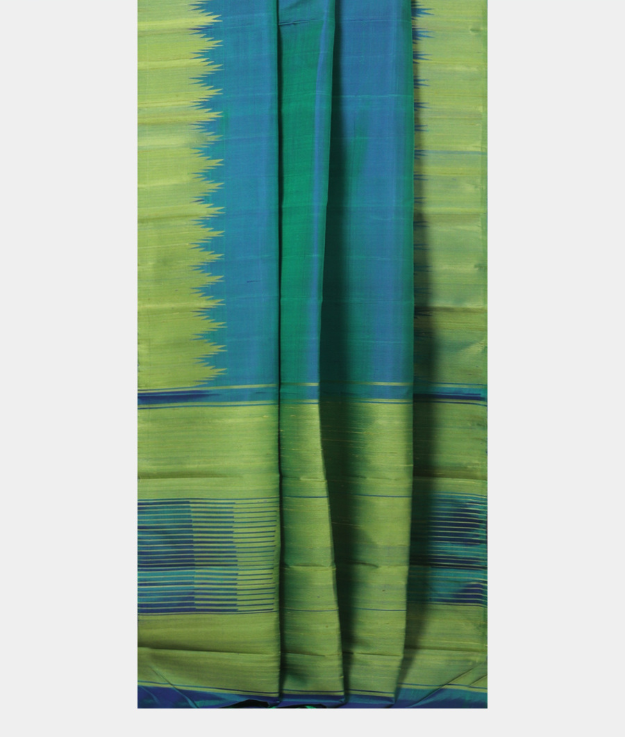 Peacock Blue Handwoven Kanjivaram Silk Saree T3042882