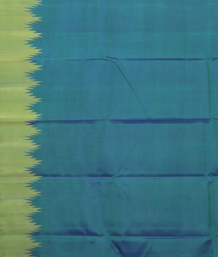 Peacock Blue Handwoven Kanjivaram Silk Saree T3042883