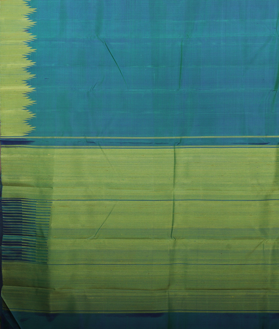 Peacock Blue Handwoven Kanjivaram Silk Saree T3042884