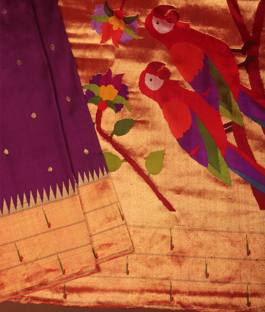 Purple Paithani Silk Saree T3077834