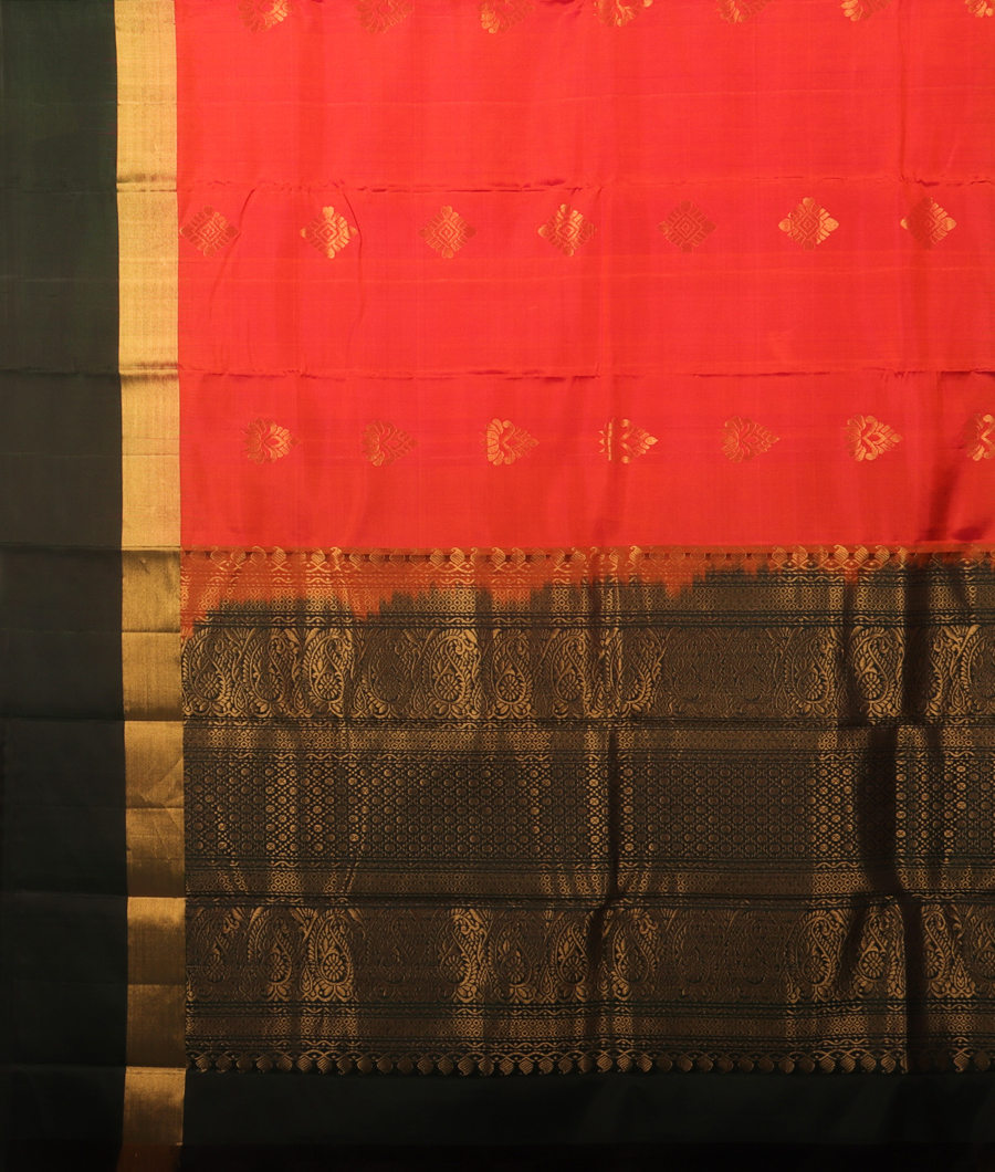 Pinkish Orange Soft Silk Saree T2863244