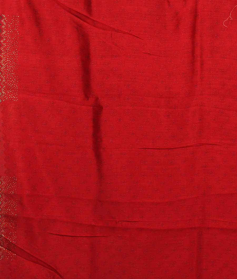 Red Kora Organza Printed Saree T2999823
