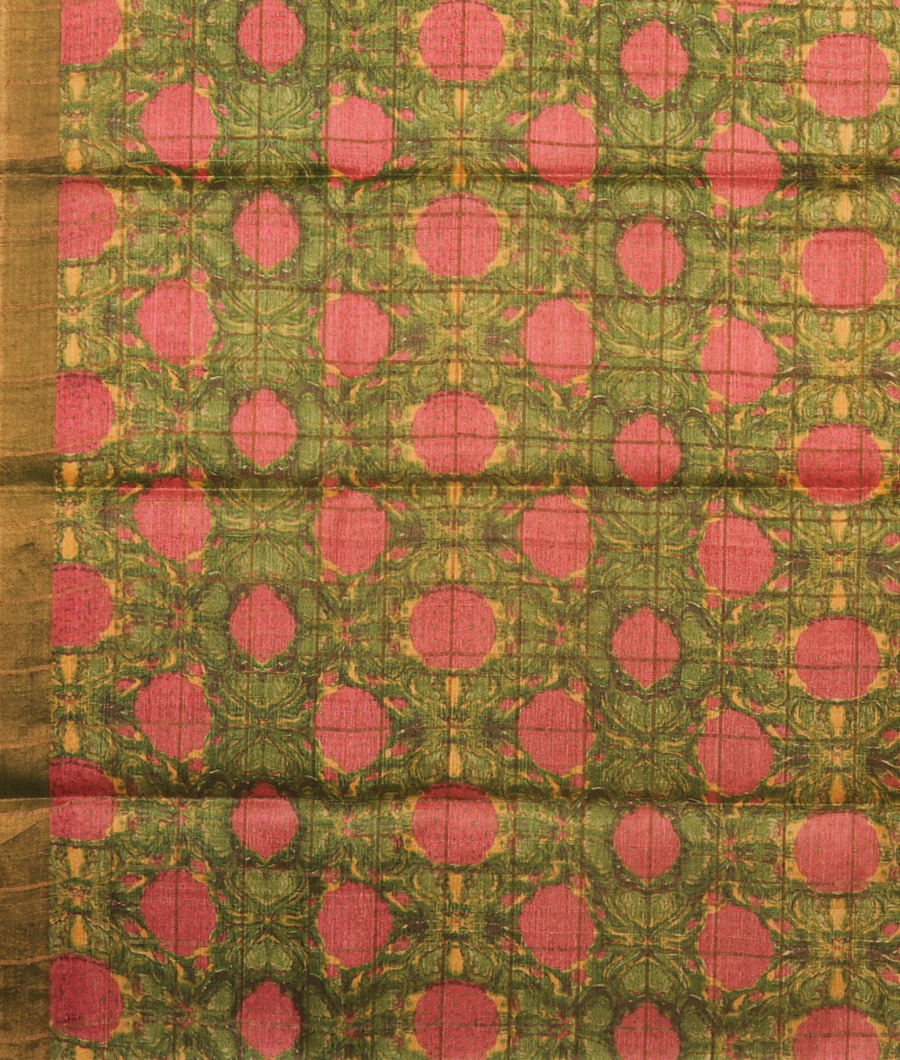 Beige Woven Tussar Saree T3076193