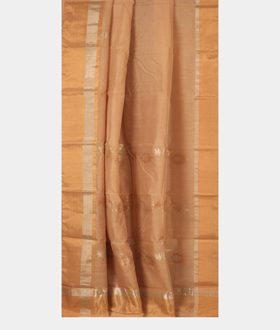 Beige Chanderi Silk Saree T772622
