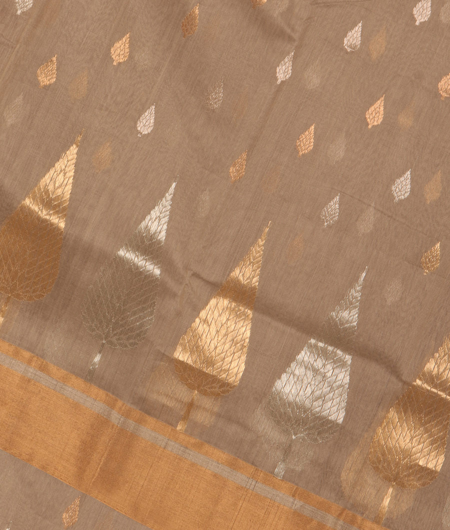 Grey Chanderi Silk Saree T189508-image