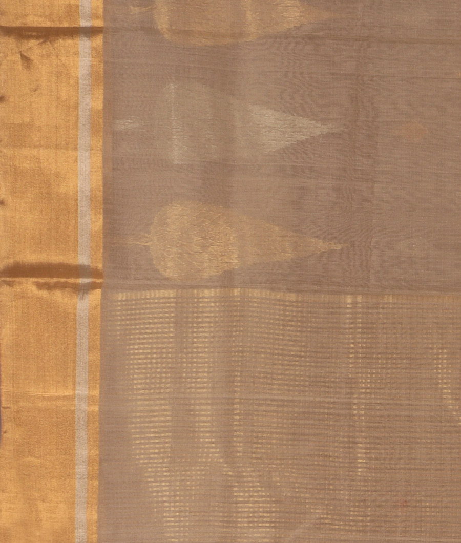 Grey Chanderi Silk Saree T1895083