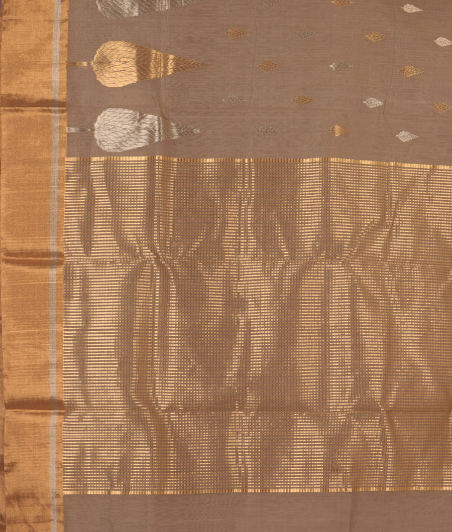 Grey Chanderi Silk Saree T1895084