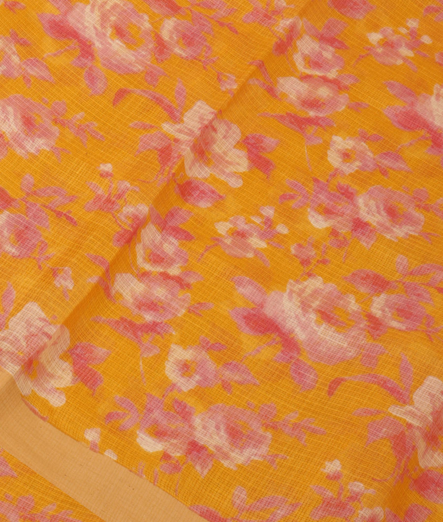 Yellow Kota Cotton Saree T308497-image