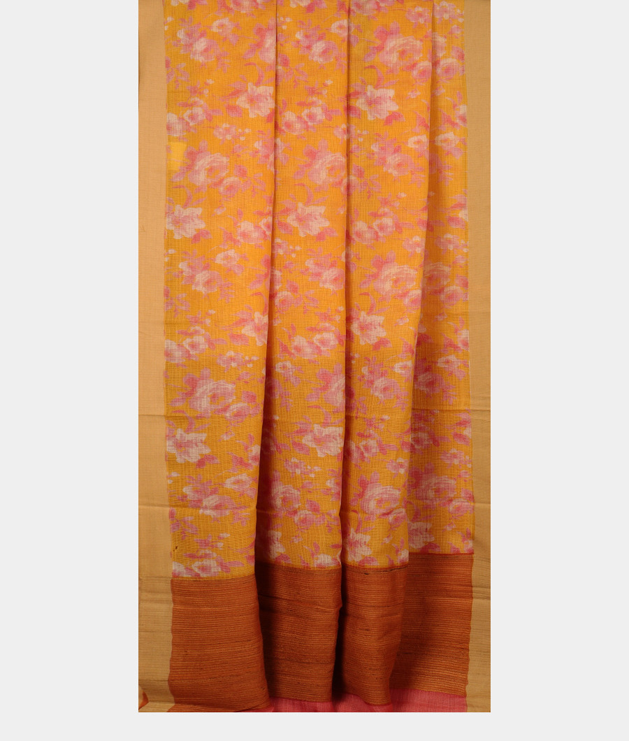 Yellow Kota Cotton Saree T3084972