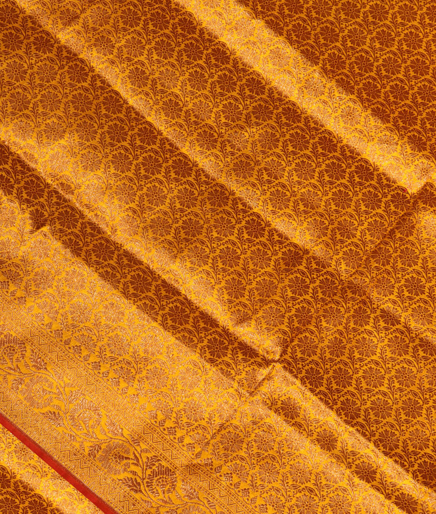 Buy Yellow Banaras Silk Saree T309086