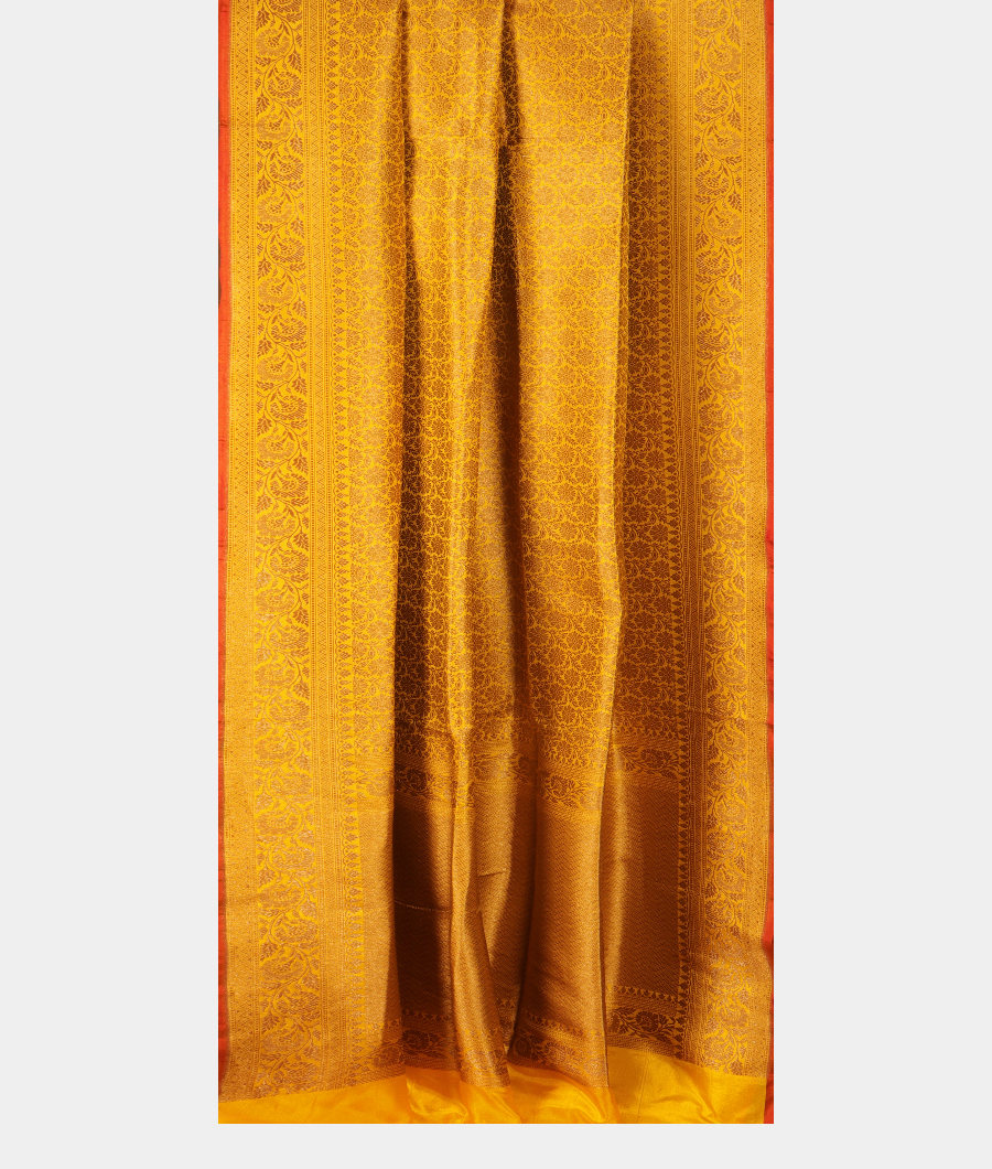 Yellow Banaras Silk Saree T3090862