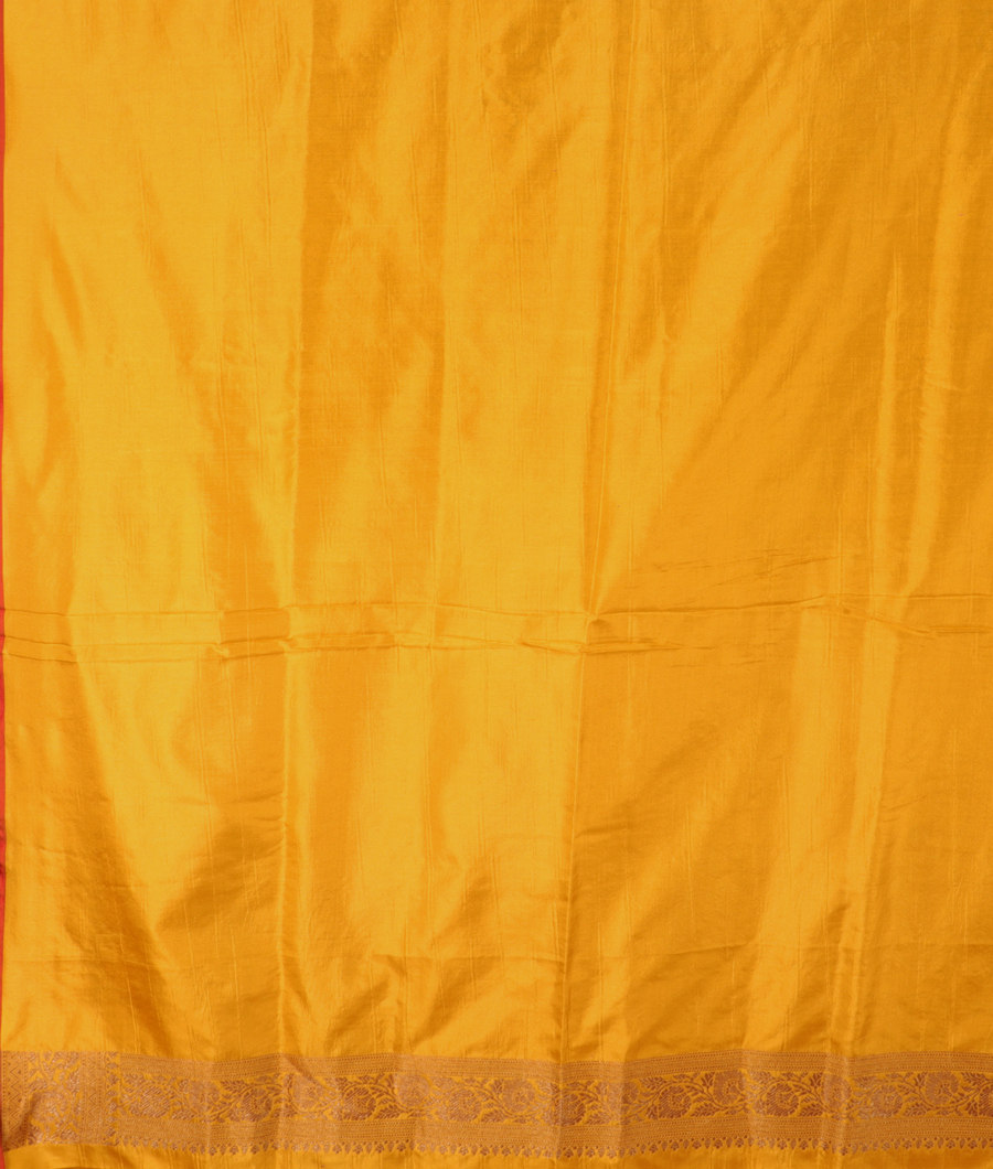 Yellow Banaras Silk Saree T3090863