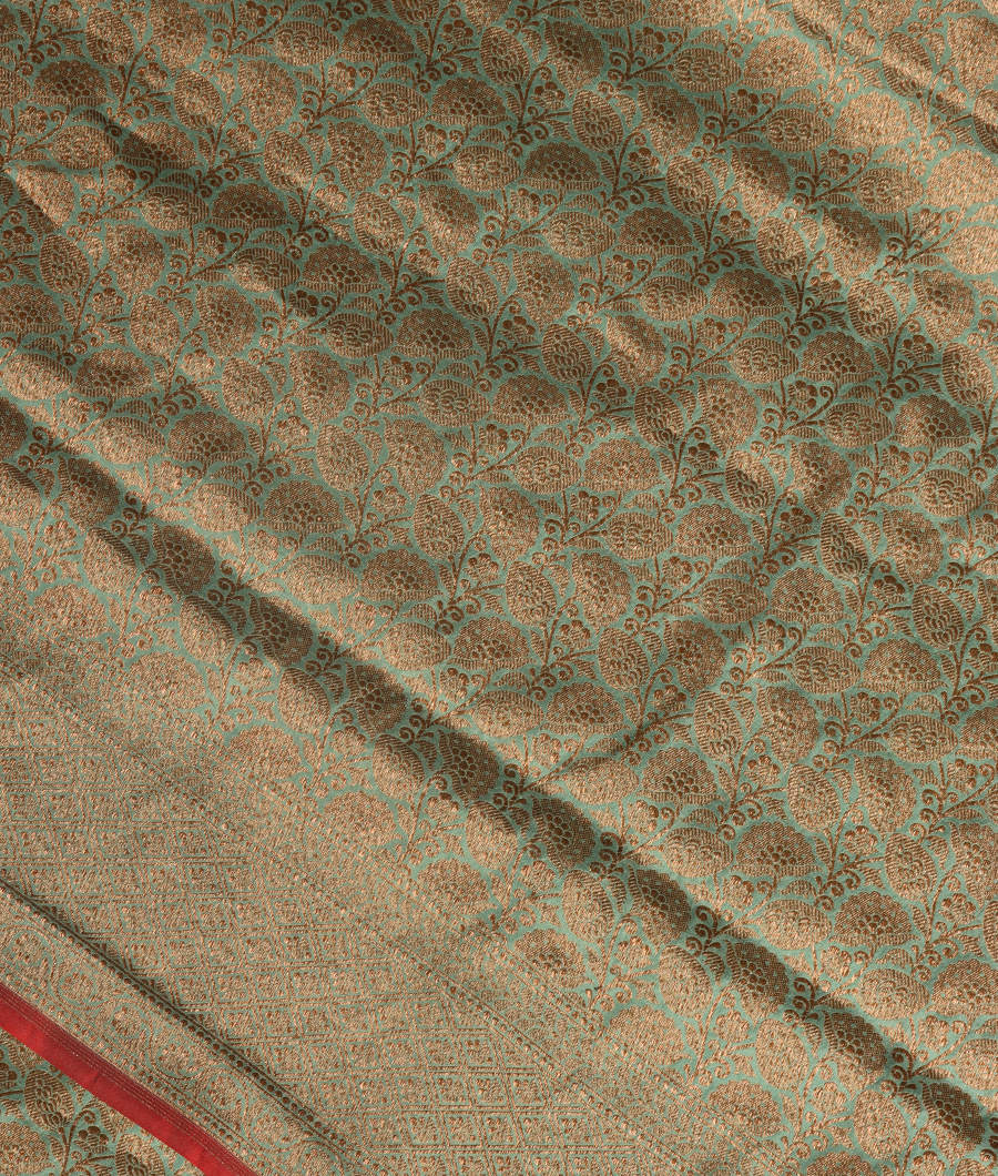 Powder Blue Banaras Silk Saree T309080-image
