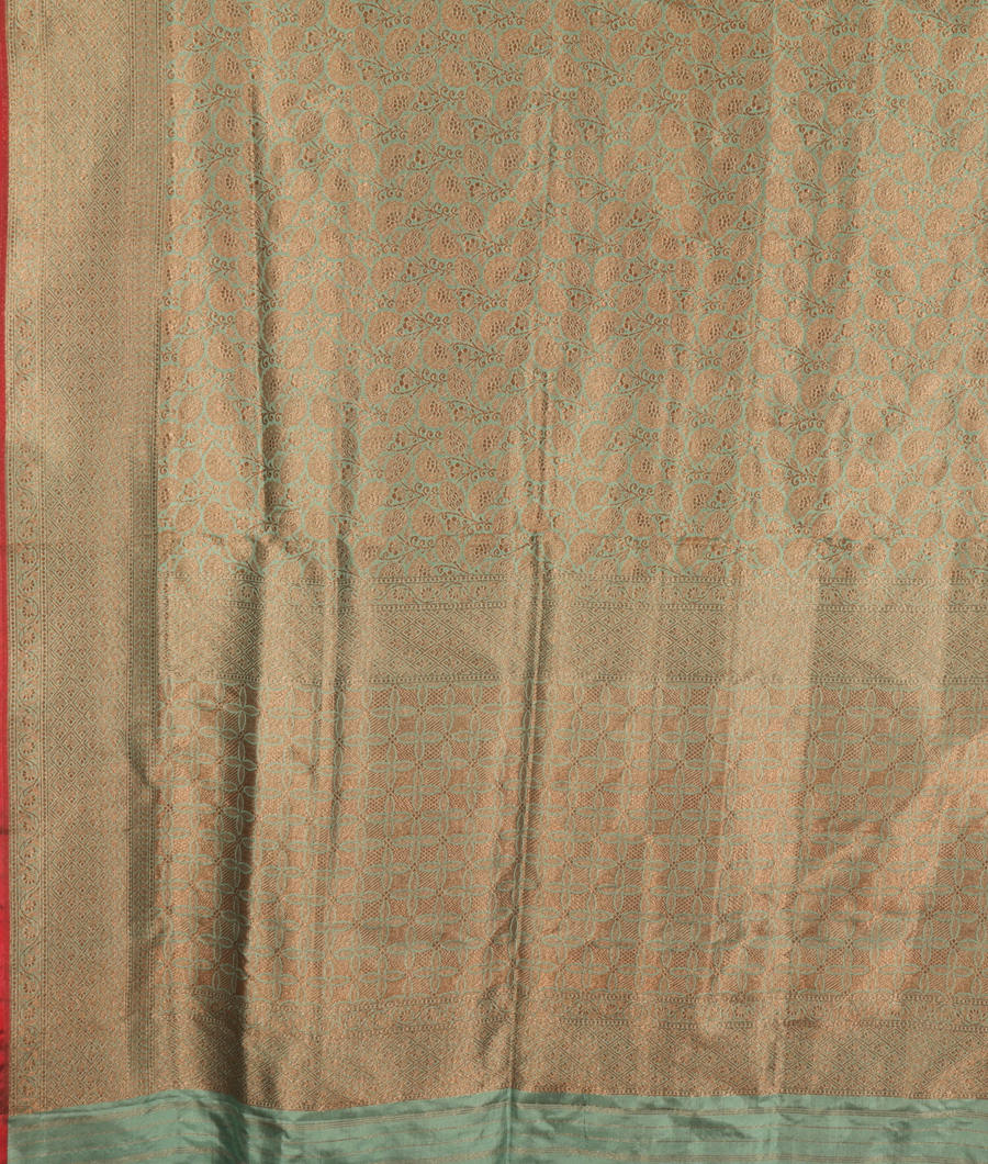 Powder Blue Banaras Silk Saree T3090804